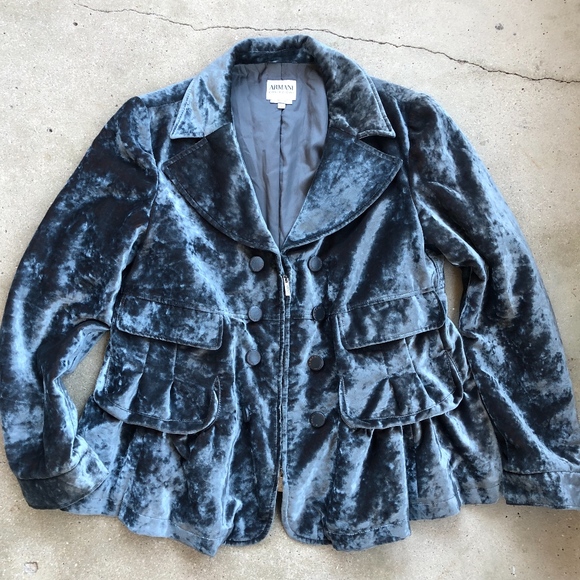 Armani Collezioni Jackets & Blazers - Armani Collezioni Antinea Velvet Peplum Jacket